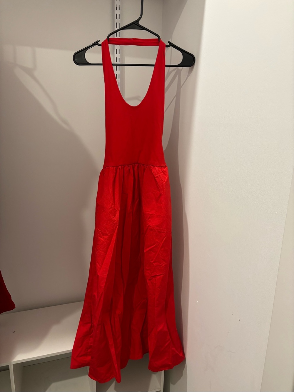 Sincerely Jules Red Backless Halter Maxi Dress